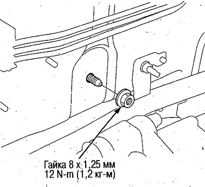 5. Открутите крепежную гайку блока отопителя.