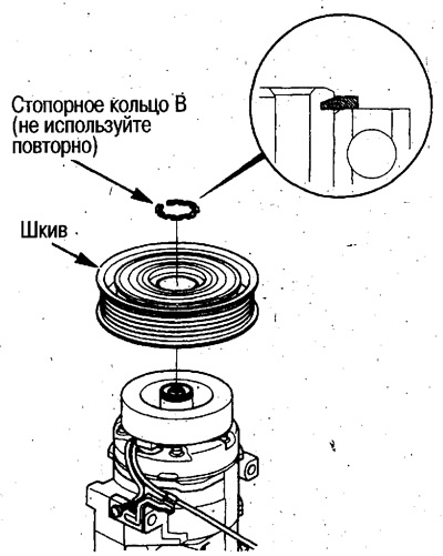 3. При помощи щипцов снимите стопорное кольцо В,…
