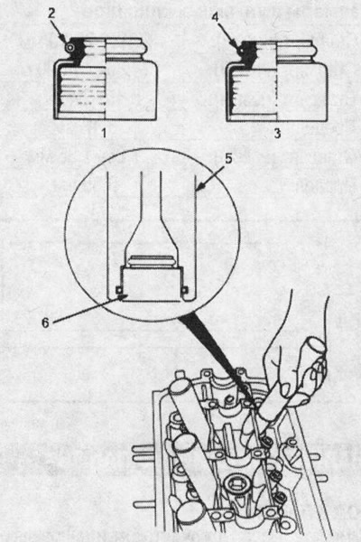 1. szívószelep tömítés; 2. fehér rugó; 3.…