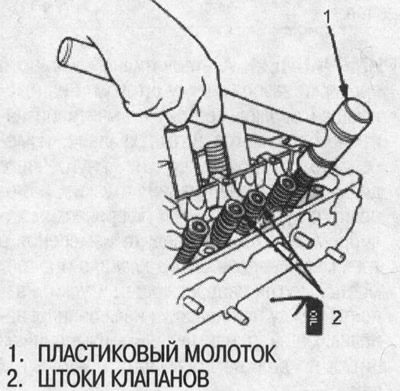 Megjegyzés: A szelepszárakat csak a tengelyre…