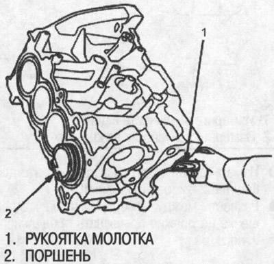 11 .Вытолкните поршни деревянной рукояткой…