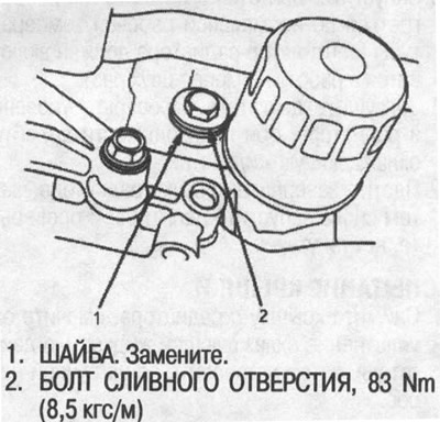 5. Нанесите герметик на резьбу под болт сливного…