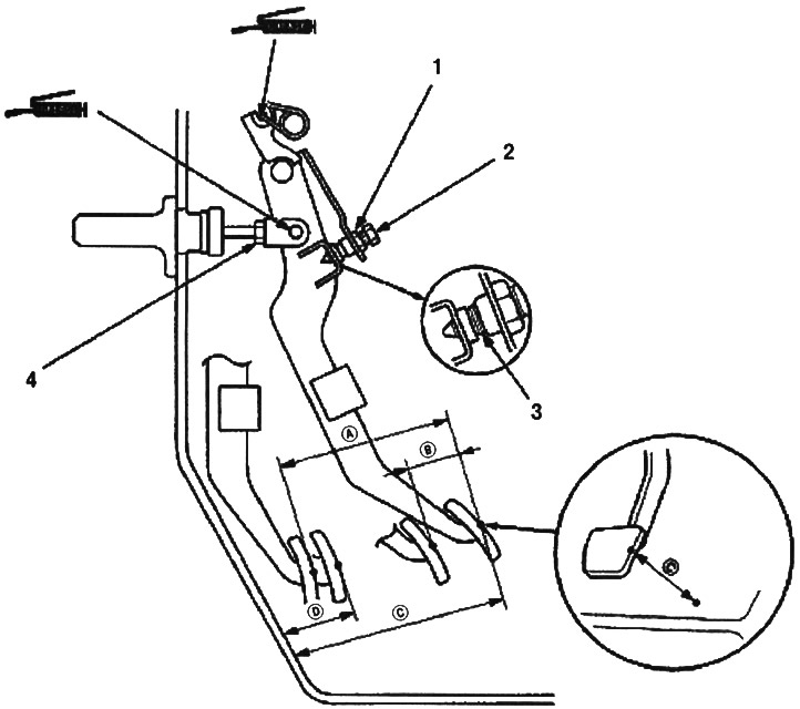 1. КОНТРГАЙКА А, 9,8 Nm (1,0 кгс/м)