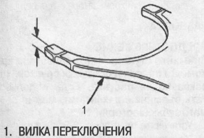 2. Если зазоры превышают указанный предел, измерьте толщину пальцев вилки переключения.