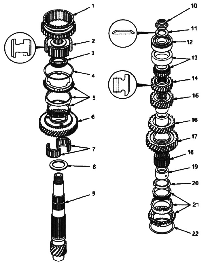 1. шестерня заднего хода; 2. ступица…