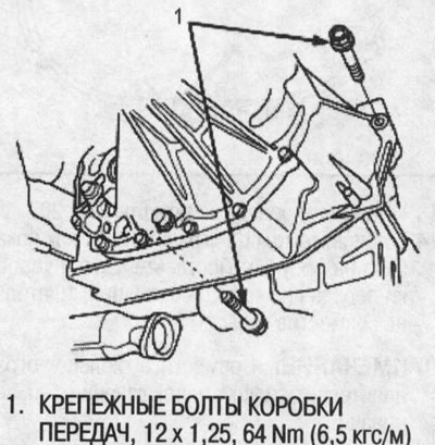 6. Вкрутите два нижних крепежных болта коробки…