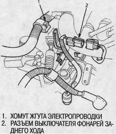 24. Установите хомут жгута электропроводки.