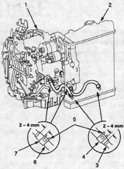 1. gearbox; 2. radiator; 3. ATF cooler pipe; 4.…