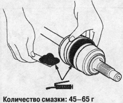 8. Набіце ўнутраны шарнір змазкай для шарніраў,…
