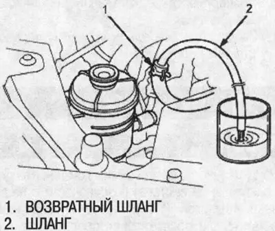 1. Повдигнете резервоара, откачете маркуча за…