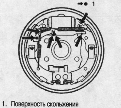 Нанесите смазку Molykote 44МА на торцы тормозных…