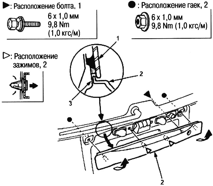 1. заднее стекло; 2. площадка под задний номерной…